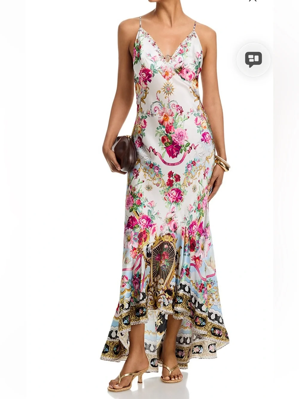 Camilla White Floral Silk Maxi Dress - Picture 1 of 11